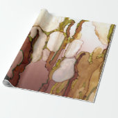 Bronzen verbeelding alcohol inkt print cadeaupapier (Uitgerold)