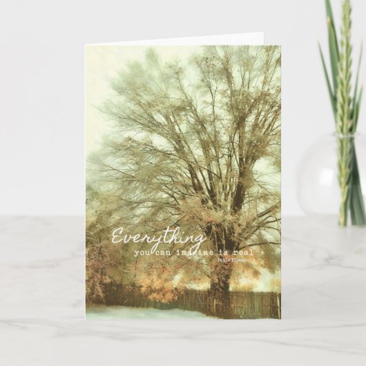 BRONZEN VERGULD WENSKAART BEDANKKAART (Voorkant)