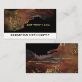 Bronzen Vloeibare Alcohol Inkt Agate Visitekaartje (Voorkant / Achterkant)