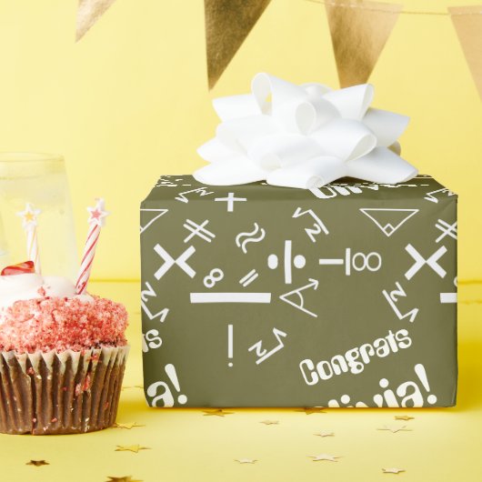 Bronzen Wiskunde Afstuderen Cadeaupapier (Verjaardagsfeest)