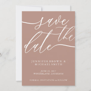 Bronzen zachte trouwdag aangepaste foto kalligrafi save the date