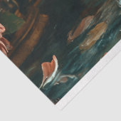 Bronzen Zwaan met Kroon en Roze Bloemen Decoupage Tissuepapier (Detail)