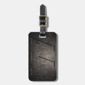 Bronzen Zwarte Metal W Monogram Bagage Label (Voorkant verticaal)