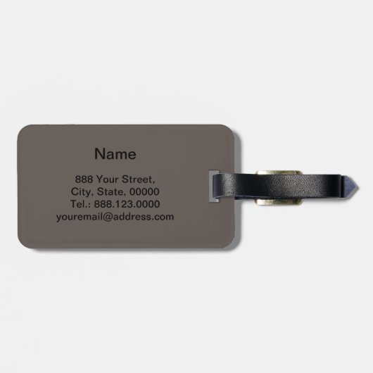 Bronzen Zwarte Metal W Monogram Bagage Label (Achterkant horizontaal)