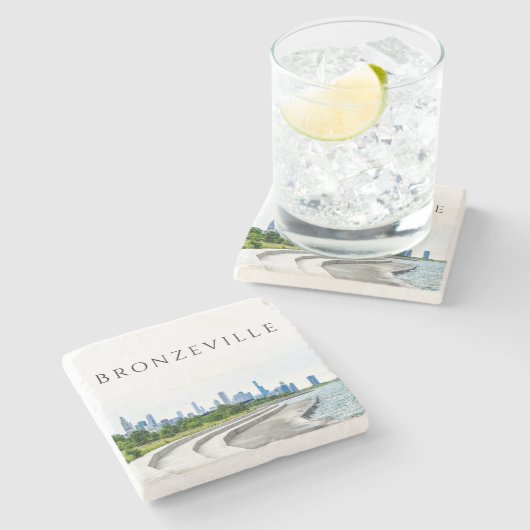 Bronzeville Chicago Stone Onderzetter (Zijkant)