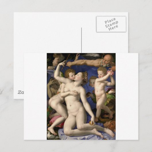 Bronzino: Venus, Cupid, Folly en Time Briefkaart (Voorkant / Achterkant)