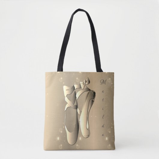 Bronzy Ballet Toe Shoes w/Name Tote Bag (Voorkant)