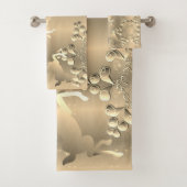 Bronzy Holiday Reindeer Snowflakes Bad Handdoek (Insitu)