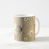 Bronzy Monogram Holiday Snowflakes en rendier Koffiemok (Voorkant rechts)