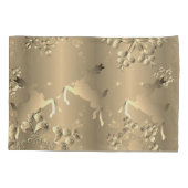 Bronzy Reindeer en Snowflakes Kussensloop (Achterkant-Links)