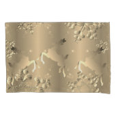 Bronzy Reindeer en Snowflakes Kussensloop (Voorkant-Links)