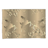 Bronzy Reindeer en Snowflakes Kussensloop (Voorkant-Rechts)