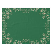 Bronzy rendieren en sneeuwvlokken op groen tafelkleed (Voorkant (Horizontaal))