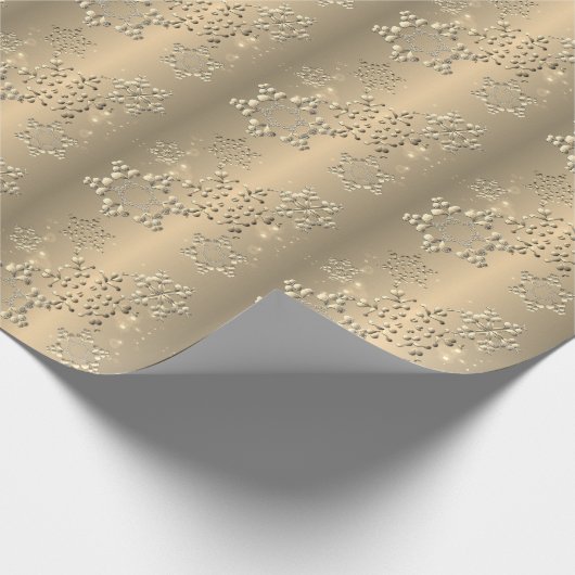 Bronzy Snowflakes Cadeaupapier (Hoek)