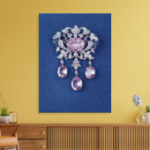 Brooch in de vorm van een bloem, c.1780 canvas afdruk (Insitu (Woonkamer))