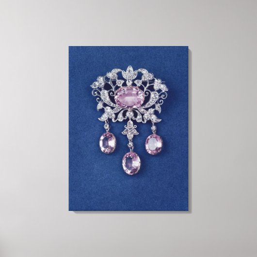 Brooch in de vorm van een bloem, c.1780 canvas afdruk (Voorkant)