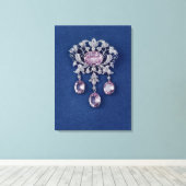 Brooch in de vorm van een bloem, c.1780 canvas afdruk (Insitu (Houten vloer))