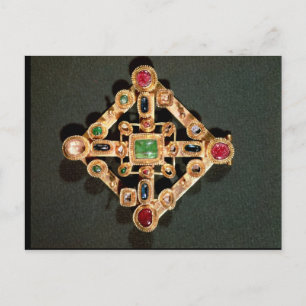 Brooch in de vorm van een Grieks kruis Briefkaart