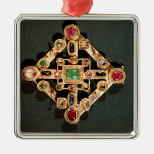 Brooch in de vorm van een Grieks kruis Metalen Ornament