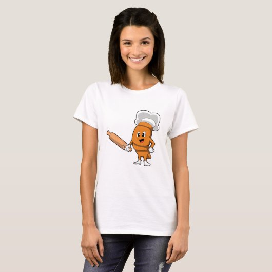 Brood als Cook met rolpin T-shirt (Voorkant volledig)