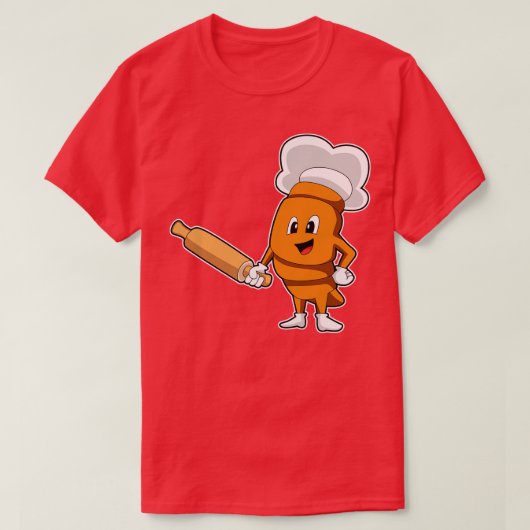 Brood als Cook met rolpin T-shirt (Design voorkant)