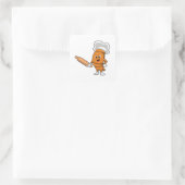 Brood als Cook met rolpin Vierkante Sticker (Tas)