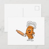 Brood als kok met deegroller briefkaart (Voorkant / Achterkant)