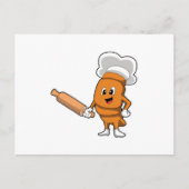 Brood als kok met deegroller briefkaart (Voorkant)
