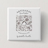 Brood Baker Baker Vierkante Button 5,1 Cm (Voorkant)