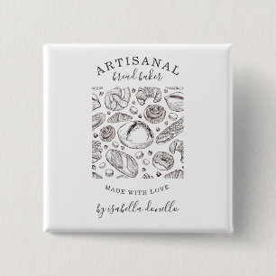 Brood Baker Baker Vierkante Button 5,1 Cm