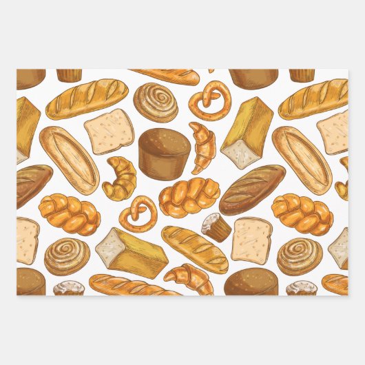 Brood Baker en Bakkerij met zijkant Inpakpapier Vel (Voorkant 2)