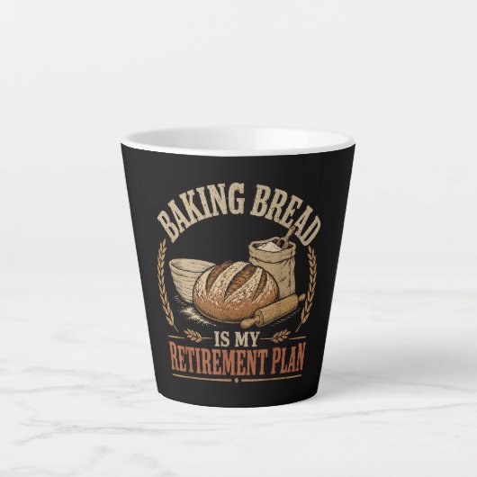 Brood Bakken is Mijn Pensioenplan Latte Mok (Voorkant)