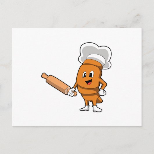 Brood bakken met deegroller briefkaart (Voorkant)