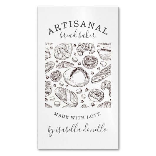 Brood bakkerij Baker Magnetisch Visitekaartje (Voorkant Verticaal)