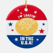 Brood bakkerij loafing usa patriottische kerst keramisch ornament (Achterkant)
