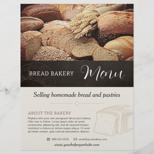 Brood Bakkerij Menu Brochure Flyer Sjabloon (Voorkant)