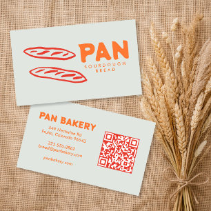 Brood Bakkerij Sourdough Aangepaste QR Handgeteken Visitekaartje