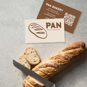 Brood Bakkerij Sourdough Aangepaste QR Handgeteken Visitekaartje