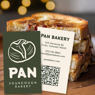 Brood Bakkerij Sourdough Aangepaste QR Handgeteken Visitekaartje