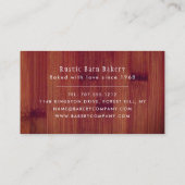 Brood bord, bakkerijen, bakkerijwinkel visitekaartje (Achterkant)