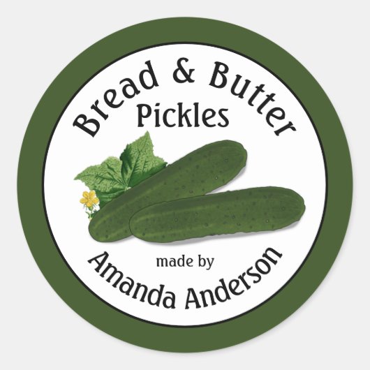Brood & Boter Augurken 3"   Ronde Sticker (Voorkant)