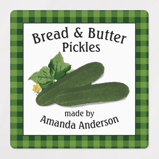 Brood & boter augurken Plaid S Eten Label (Design 2)