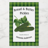 Brood & boter augurken Plaid V Eten Label Voedselcontainer Etiket (Enkel label)