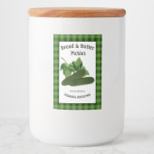 Brood & boter augurken Plaid V Eten Label Voedselcontainer Etiket (Voorkant)