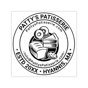 Brood Cake Bakker Bakker Zakelijke naam Loc URL E- Zelfinktende Stempel