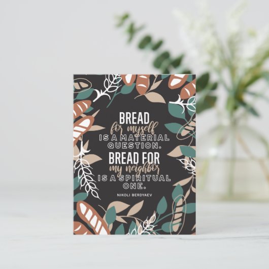 Brood citeert van Nikoli Berdyaev Briefkaart (Staand voorkant)