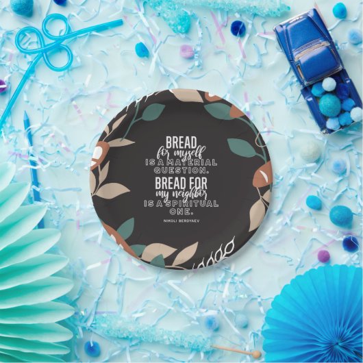 Brood citeert van Nikoli Berdyaev Papieren Bordje (Feest)