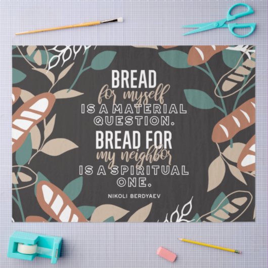 Brood citeert van Nikoli Berdyaev Tissuepapier (Craft)