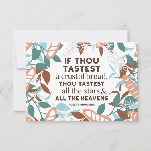 Brood citeert van Robert Browning Kaart (Voorkant)