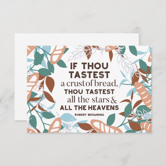 Brood citeert van Robert Browning Kaart (Voorkant / Achterkant)
